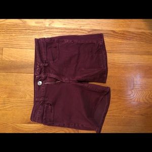 Maroon Jean shorts